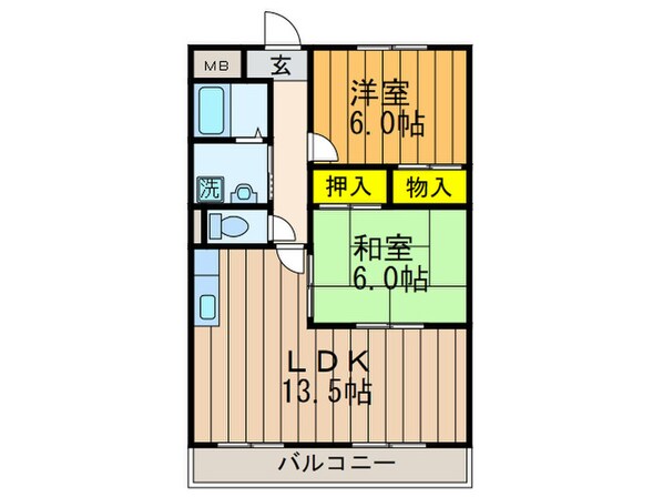 グレースコート男山の物件間取画像